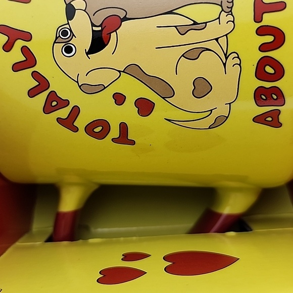 Hoomans Pawsitive Vibes Totally Mutts About You Coffee Tea Mug Red Yellow 16oz - Picture 4 of 9